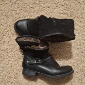 Black Ankle Boots with Buckle Detail